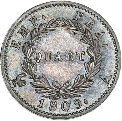 null PREMIER EMPIRE (1804-1814)
Quart de franc Napoléon, tête laurée. EMPIRE. 1809....