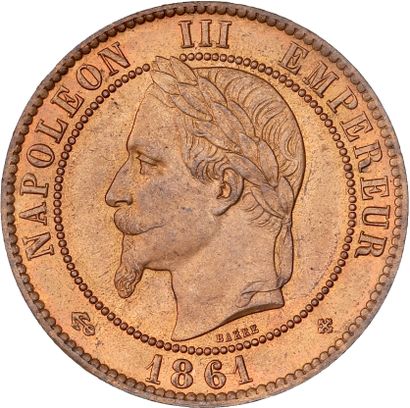 null SECOND EMPIRE (1852-1870) 10 centimes Napoléon III, tête laurée. 1861. Strasbourg.
5...