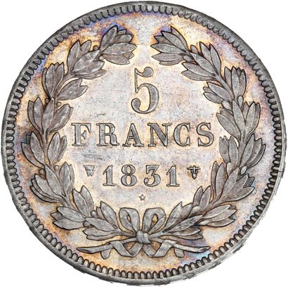 null LOUIS-PHILIPPE (1830-1848) 5 francs tête laurée : 2 exemplaires. 1831 Lille...