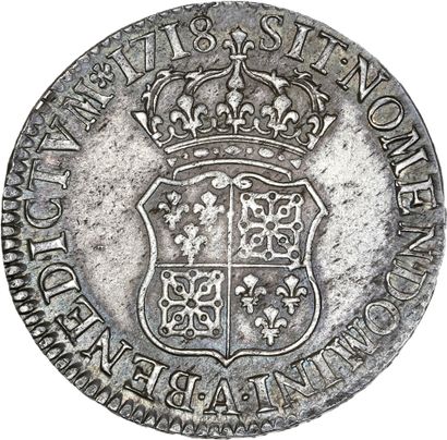 null LOUIS XV (1715-1774)
Écu vertugadin : 2 exemplaires. 1716 A Flan neuf et 1716...