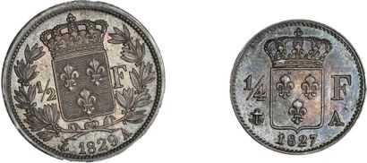null CHARLES X (1824-1830)
Demi franc. 1829. Paris. 
Quart de franc. 1827. Paris.
G....