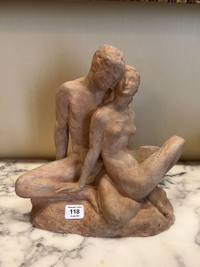 null Marcel LOYAU (1895-1936)



- Couple assis, terre cuite

H. 19 cm. 



- Sirène,...