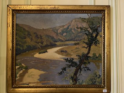 null G. FONT.

"Gorges of a river"

Oil on canvas signed and dated 1930 lower right.

44...