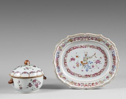 null COMPAGNIE des INDES

Légumier, couvercle et plat en porcelaine à décor polychrome.

Plat...