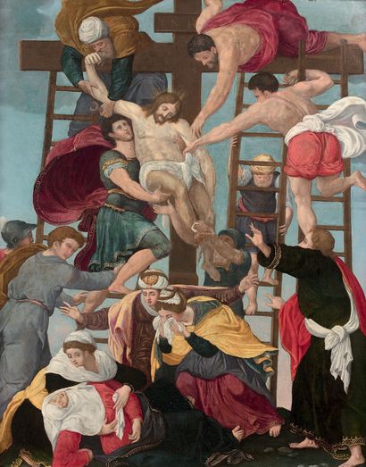 Ecole italienne du XVIIe siècle La déposition du Christ d'après Daniel de Volterra
Huile...