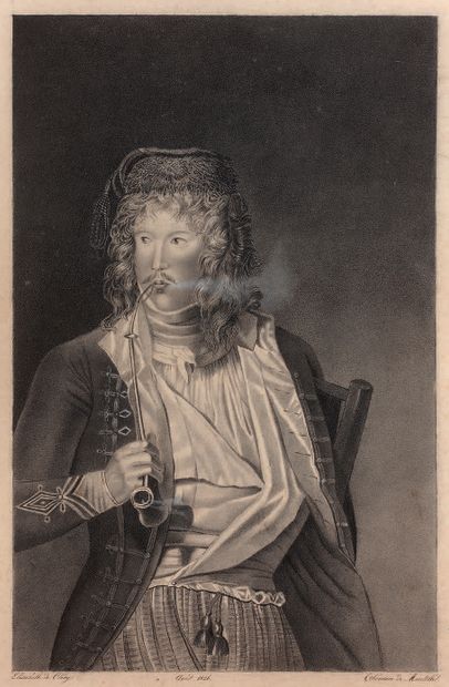 Portrait de Theodore de Montillet. Fusain...