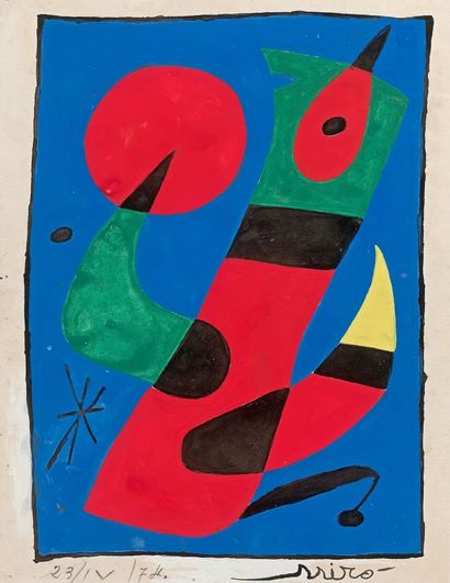 Joan MIRÓ (1893-1983), L'oiseau bleu, 1974
