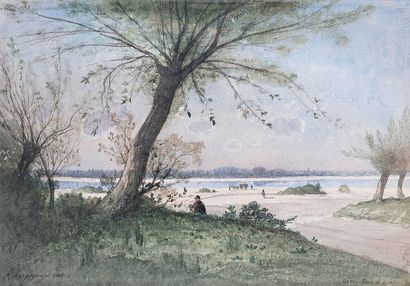 null Henri Joseph HARPIGNIES (1819-1916)

Boni, bords de Loire, 1882

Aquarelle,...