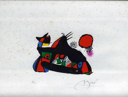 Joan Miro Le Petit escogriffe, 1978, lithographie, 13 x 18 cm, marges 33 x 37 cm...