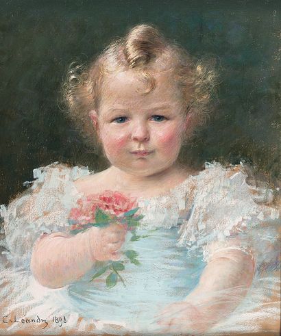 Charles LÉANDRE (1862-1934) Portrait de François Vernes enfant, 1898
Pastel, signé...