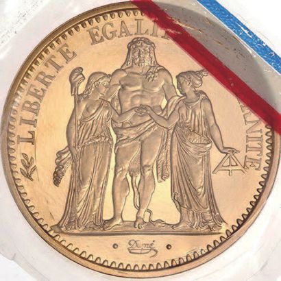 null FIFTH REPUBLIC 10 francs, Hercules type. Gold piéfort. 1972. 84,15 g.
200 pieces...