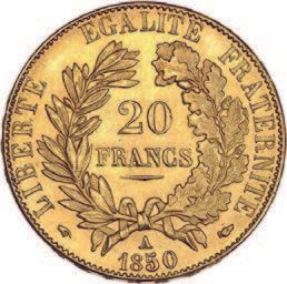 null DEUXIÈME RÉPUBLIQUE (1848-1852) 20 francs or, type Cérès. 1850. Paris.
G. 1...