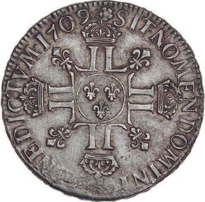 null LOUIS XIV (1643-1715)
Écu aux huit L, 2e type hybride (au buste de l'écu aux...
