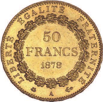 null THIRD REPUBLIC (1871-1940) 50 francs gold, type Genie. 1878. Paris.
G. 113.
Brilliantly...