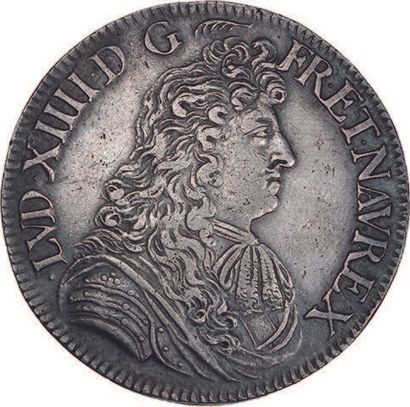 LOUIS XIV (1643-1715) Écu à la cravate. 1680....