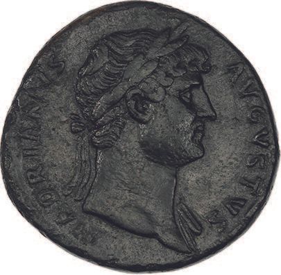null HADRIEN (117-138)
Sesterce. Rome (126).
Sa tête laurée à droite.
R/ Hadrien...