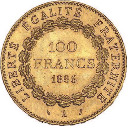 null THIRD REPUBLIC (1871-1940) 100 francs gold, type Genie. 1886. Paris.
G. 1137.
Almost...