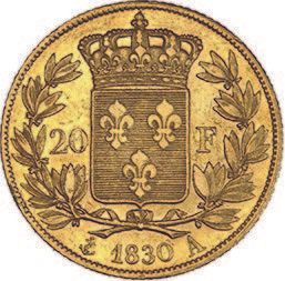 null CHARLES X (1824-1830) 20 francs or. 1830. Paris Fluted edge (var. without points).
G....