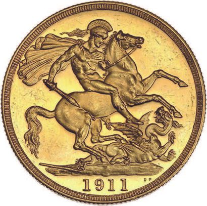 null GREAT BRITAIN: George V (1910-1936) 2 gold books. 1911 (2?812 copies).
Fr. 403.
Small...
