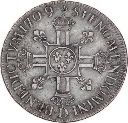 null LOUIS XIV (1643-1715)
Shield with eight Ls, 2nd type. 1709. Lyon. New blank.
D....