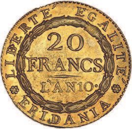 null Gaule subalpine (1800-1802) 20 francs or. An 10 (1802). Turin (8?437 ex.).
L.M.N....