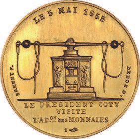 null THIRD REPUBLIC (1871-1940) 20 francs gold (module of). Visit of President Coty...