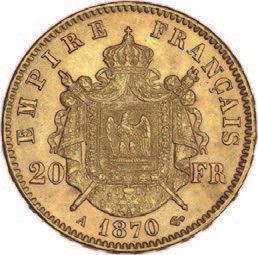 null SECOND EMPIRE (1832-1870) 20 francs or, Napoléon III, tête laurée. 1870. Paris.
G....