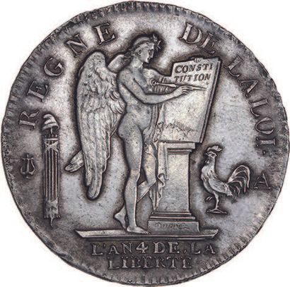 null LOUIS XVI (1774-1793)
Constitutional shield. 1792. Paris.
D. 1718.
TTB to s...