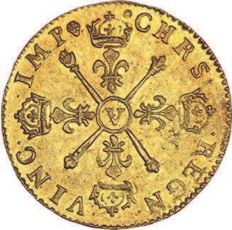 null LOUIS XIV (1643-1715)
Louis d'or aux insignes. 1705 (sur 4). Troyes. Réf.
D....