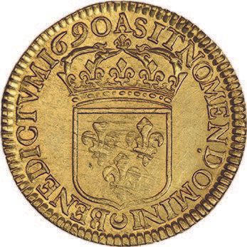 null LOUIS XIV (1643-1715)
Double gold louis with shield. 1690. Paris New flan.
D....