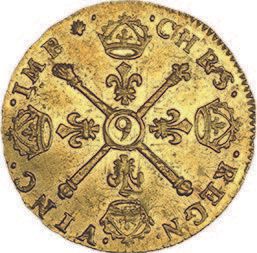 null LOUIS XIV (1643-1715)
Demi louis d'or aux insignes. 1704. Rennes. Réf.
D. 1447A.
TTB...