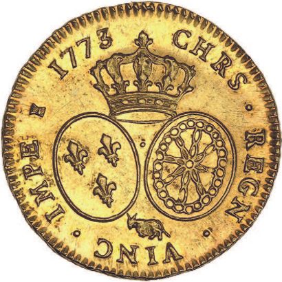 null LOUIS XV (1715-1774)
Double louis d'or de Béarn à la vieille tête. 1773. Pau...