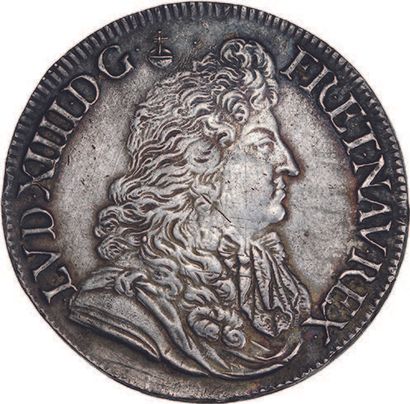 LOUIS XIV (1643-1715) Écu à la cravate, 2e...