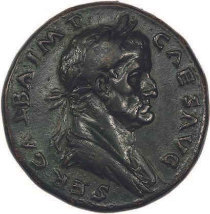 GALBA (68-69) Sesterce. Rome (68). His bust...