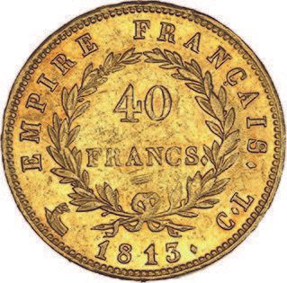 null PREMIER EMPIRE (1804-1814) 40 francs or. 1813. Gênes (3?070 ex.).
G. 1084.
Atelier...