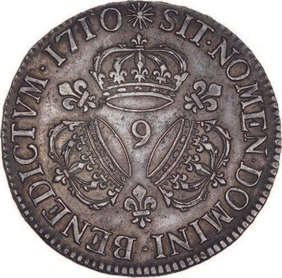null LOUIS XIV (1643-1715)
Écu aux trois couronnes. 1710. Rennes.
D. 1568.
TTB à...