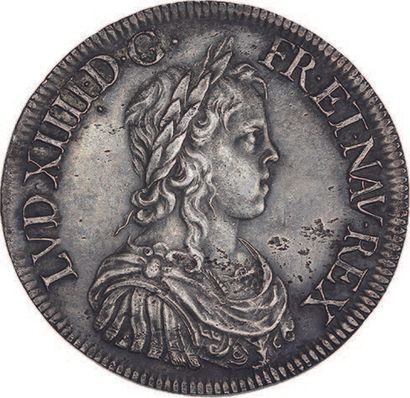 LOUIS XIV (1643-1715) Écu à la mèche longue....