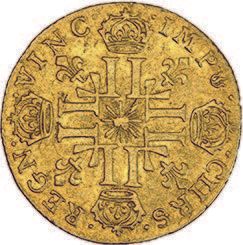 null LOUIS XIV (1643-1715)
Demi louis d'or au soleil. 1711. Lyon.
D. 1450.
TTB.
