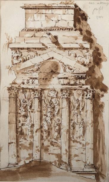 Antoine-Léon-Thomas VAUDOYER (Paris 1756-Paris 1846) L'arc de triomphe d'Orange Pierre...