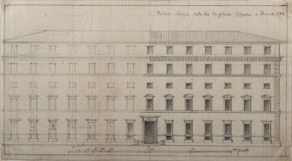 Antoine-Léon-Thomas VAUDOYER (Paris 1756-Paris 1846) Relevé de la façade du palais...