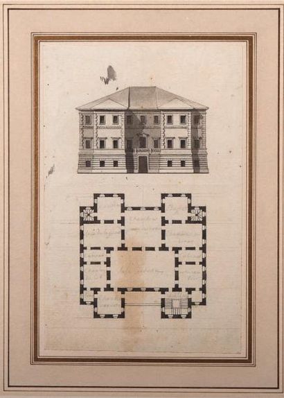 Giacomo QUARENGHI (Rota Fuori 1744-Saint Petersbourg 1817) Projet pour une villa...