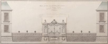 Jean-Baptiste de PUISIEUX (? 1679-1776) Projets pour la grille d'entrée du château...