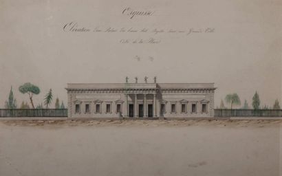 ÉCOLE FRANÇAISE de la fin du XVIIIe siècle Projet pour la façade d'un palais des...