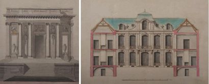 ÉCOLE FRANÇAISE du milieu du XVIIIe siècle Projet pour un hôtel particulier (Paris...