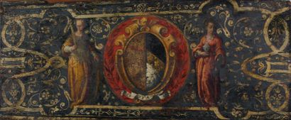 Attribué à Frédéric BOUTTATS(1612-1661) Orphée charmant les animaux. Huile sur panneau....