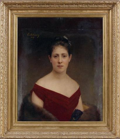 Eugènie-Marie SALANSON (expose au Salon à partir de 1864) Portrait de la marquise...