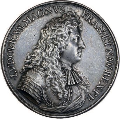  1672 - France Louis XIV. La Gloire du Roi. Argent. 55 mm. 74,10 g. Menestrier pl....