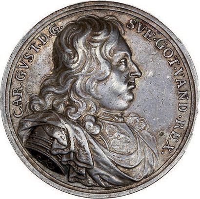 null 1658 - Suède Charles Gustave, Roi de Suède.
Argent. 47 mm. 48,15 g (V. Karlsen).
Van...