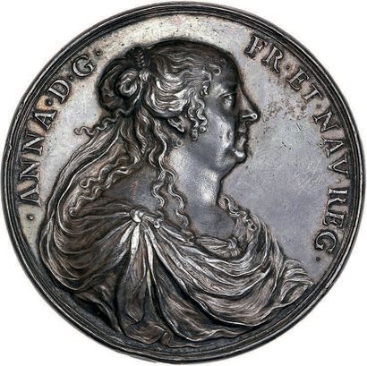  1660 - France Anne d'Autriche. Argent. 60 mm. 80,18 g. T.N.G. pl. XXIV/4.
