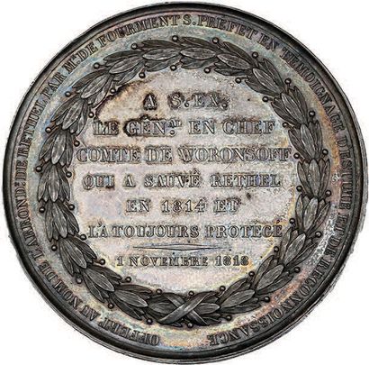 null 1818 (1er novembre)
Hommage au Comte Woronsoff.
Argent. 50 mm.
Collignon 12...